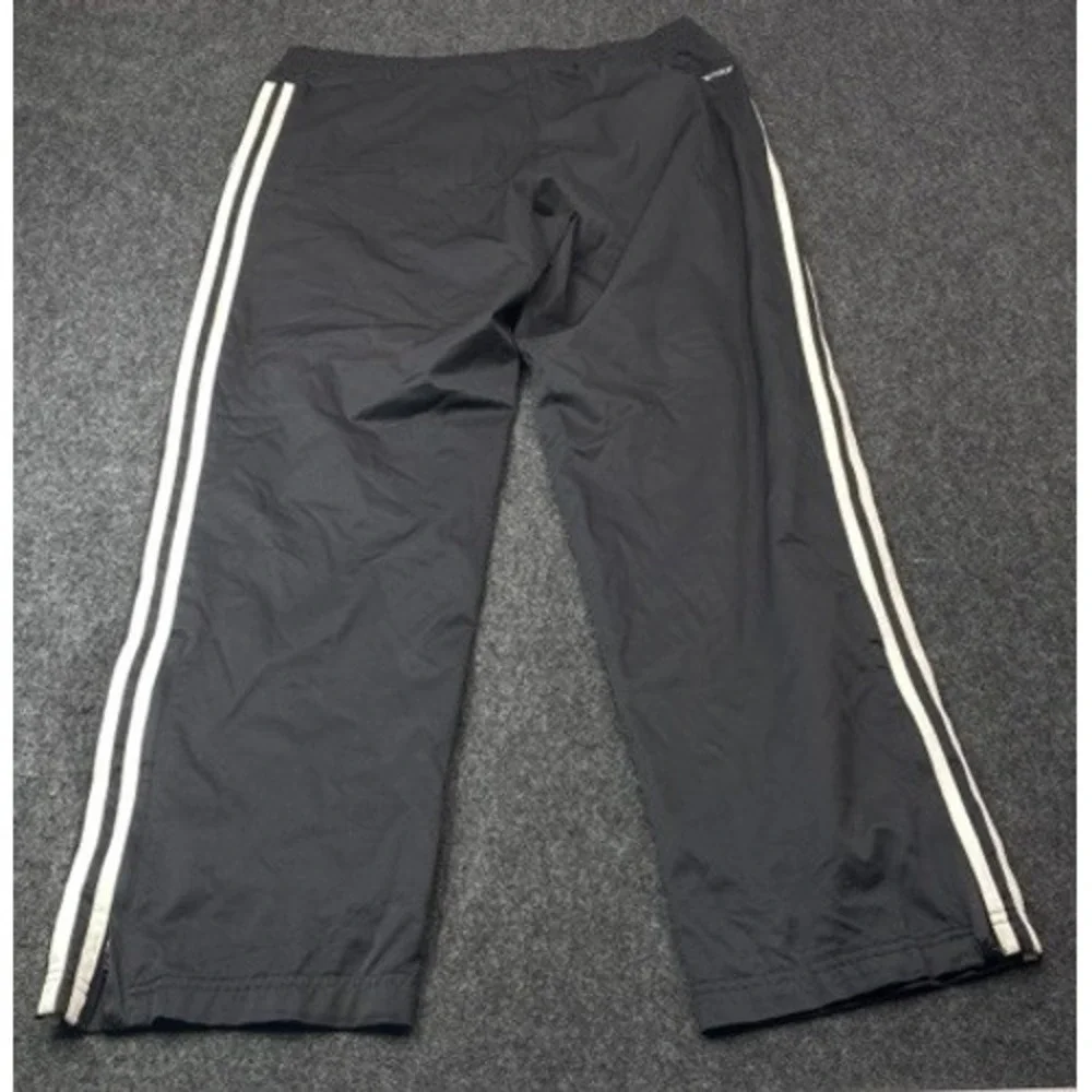 Adidas Track Pants Men M Black White Climalite ClimaProof Mesh Lined Stripes